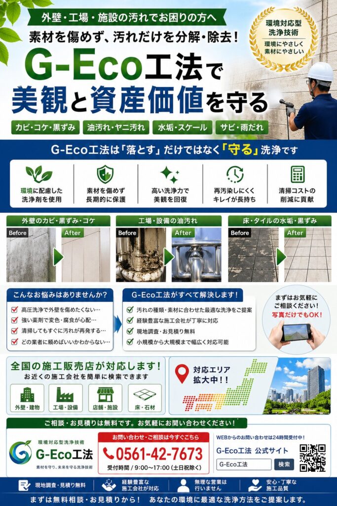 環境対応型特殊洗浄技術G-Eco工法